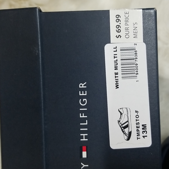 Tommy Hilfiger Mens White Leather Sneakers - Picture 2 of 14